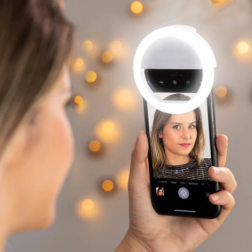 Pack Of 2 Mini Portable USB Rechargeable Selfie Ring Light With 3 Brightness Levels Pack Of 2 Mini Portable USB Rechargeable Selfie Ring Light With 3 Brightness Levels